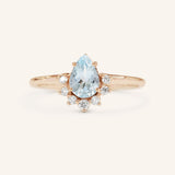 Whispering Spring Pear Aquamarine Ring