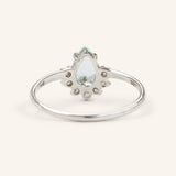 Whispering Spring Pear Aquamarine Ring