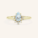 Whispering Spring Pear Aquamarine Ring