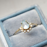 Whispering Spring Pear Aquamarine Ring