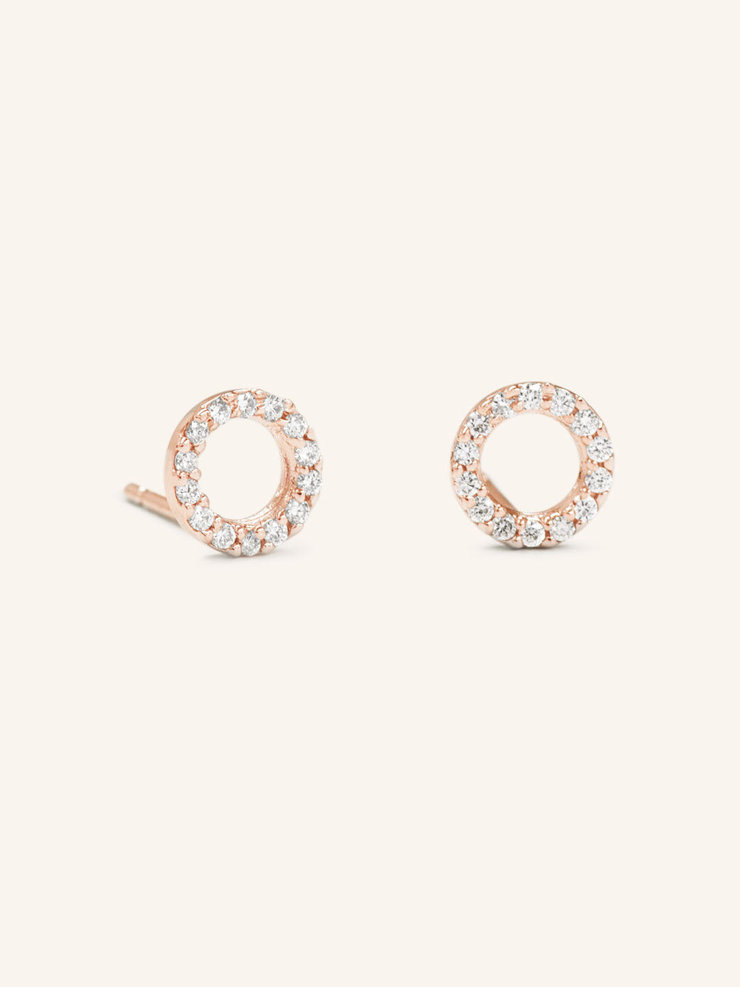 Sunlight Diamond Open Circle Stud Earrings