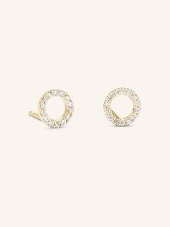 Sunlight Diamond Open Circle Stud Earrings