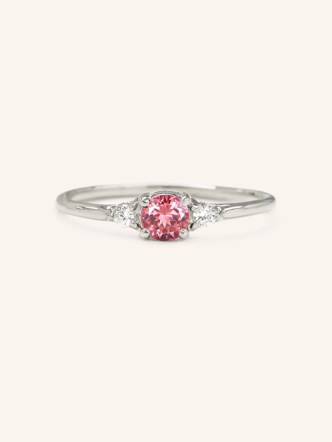 Forget Me Not Pink Tourmaline Diamond Ring