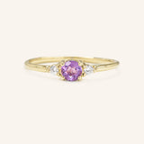 Forget Me Not Amethyst Diamond Ring