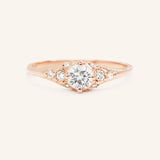 White Shade Round Moissanite Cluster Engagement Ring