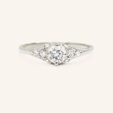 White Shade Round Diamond Cluster Engagement Ring