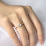 White Shade Round Diamond Cluster Engagement Ring