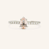 Bridal Blush Pear Morganite Diamond Accent Engagement Ring