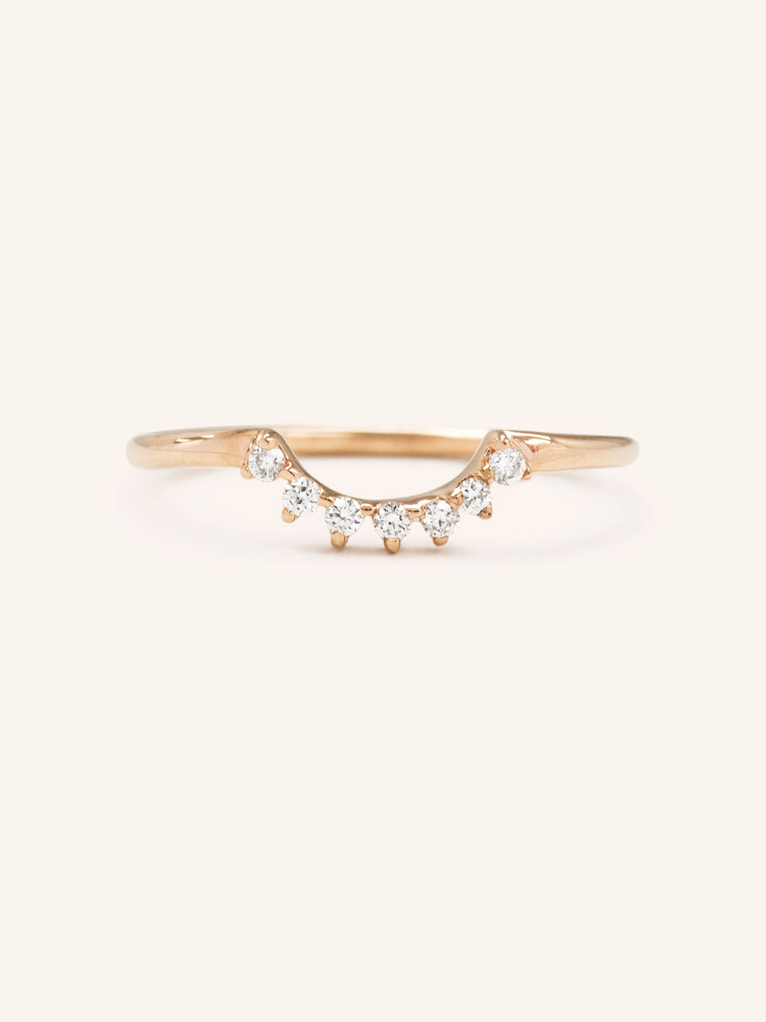 Crescent Diamond Wedding Ring