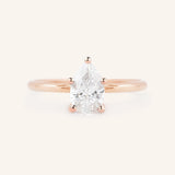 Classical Solo Pear Cut Moissanite Solitaire Engagement Ring