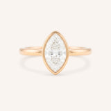 Hidden Bezel Marquise Diamond Solitaire Engagement Ring