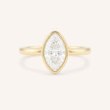 Hidden Bezel Marquise Diamond Solitaire Engagement Ring