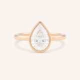 Hidden Bezel Pear Moissanite Solitaire Engagement Ring