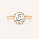 Hidden Bezel Round Moissanite Solitaire Engagement Ring