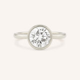 Hidden Bezel Round Moissanite Solitaire Engagement Ring