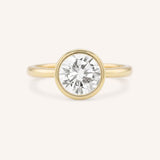 Hidden Bezel Round Moissanite Solitaire Engagement Ring