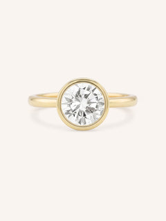 Hidden Bezel Round Moissanite Solitaire Engagement Ring