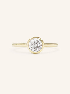 Hidden Bezel Round Moissanite Solitaire Engagement Ring