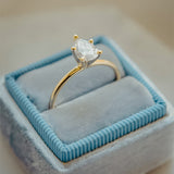 Classical Solo Pear Cut Moissanite Solitaire Engagement Ring