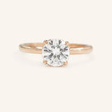 Hidden Halo Round Moissanite Solitaire Engagement Ring