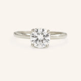 Hidden Halo Round Moissanite Solitaire Engagement Ring