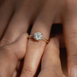 Hidden Halo Round Moissanite Solitaire Engagement Ring