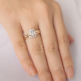 Hidden Halo Round Moissanite Solitaire Engagement Ring