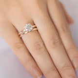 Hidden Halo Round Moissanite Solitaire Engagement Ring