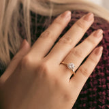 Hidden Halo Round Moissanite Solitaire Engagement Ring