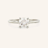 Classical Solo Cushion Cut Diamond Solitaire Engagement Ring