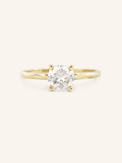 Classical Solo Cushion Cut Diamond Solitaire Engagement Ring