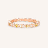 Citrine Diamond Milgrain Eternity Band