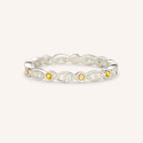Citrine Diamond Milgrain Eternity Band