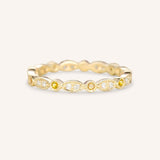 Citrine Diamond Milgrain Eternity Band