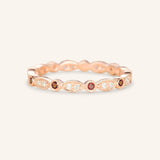 Garnet Diamond Milgrain Eternity Band