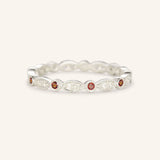 Garnet Diamond Milgrain Eternity Band
