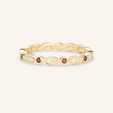 Garnet Diamond Milgrain Eternity Band