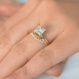 Classical Solo Princess Cut Moissanite Solitaire Engagement Ring