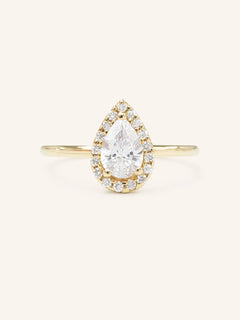 BRIDAL ROSE Halo Pear Lab-Grown Diamond Engagement Ring