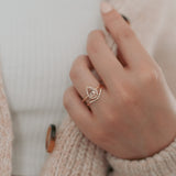 BRIDAL ROSE Halo Pear Morganite Engagement Ring