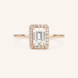 BRIDAL ROSE Halo Emerald Cut Lab-Grown Diamond Engagement Ring