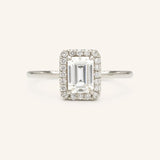 BRIDAL ROSE Halo Emerald Cut Lab-Grown Diamond Engagement Ring