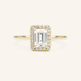 BRIDAL ROSE Halo Emerald Cut Lab-Grown Diamond Engagement Ring