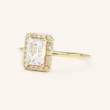 BRIDAL ROSE Halo Emerald Cut Lab-Grown Diamond Engagement Ring