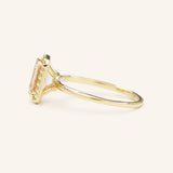 BRIDAL ROSE Emerald Cut Morganite Halo Engagement Ring