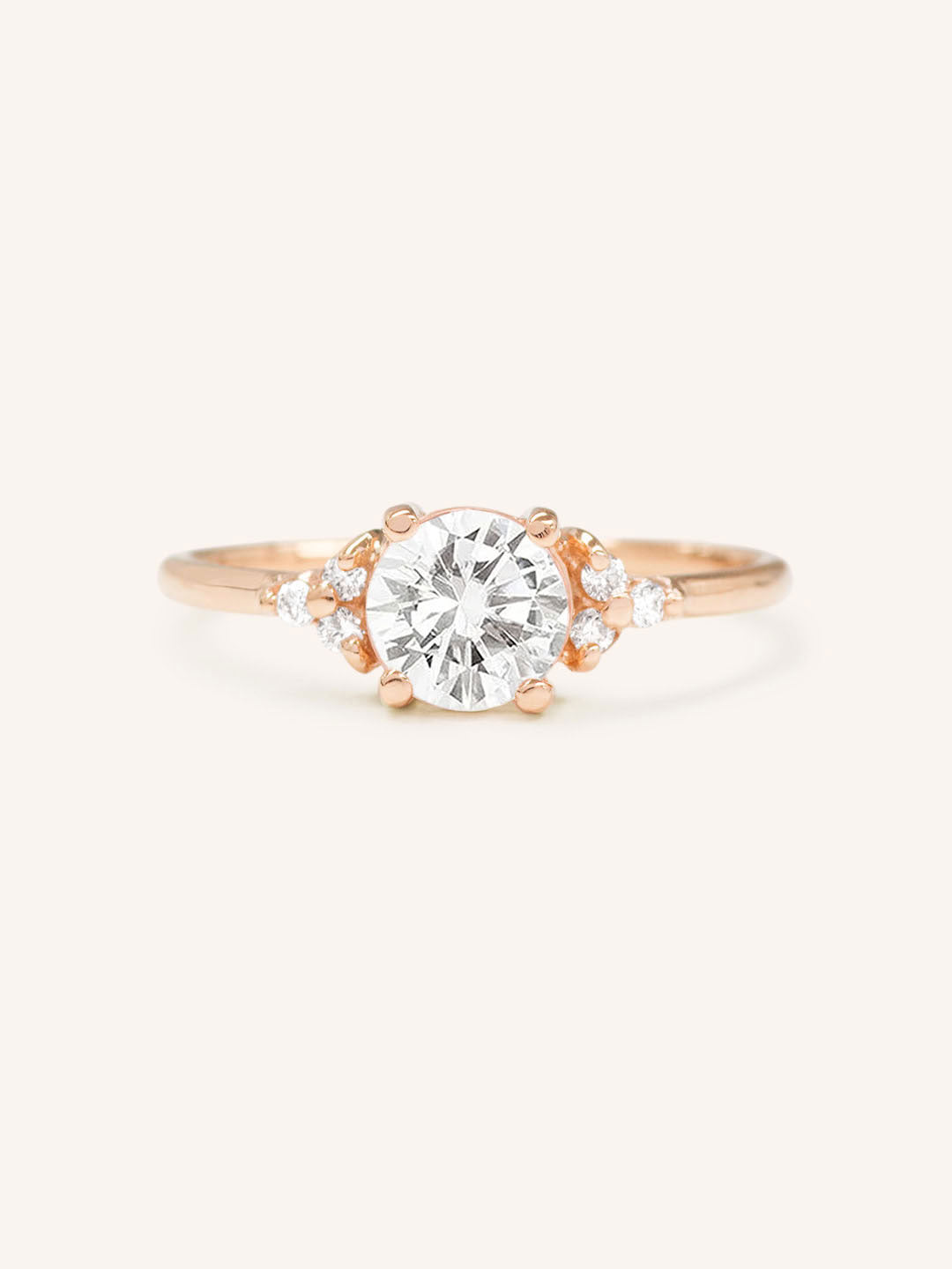 Peach Dust Diamond Engagement Ring