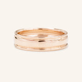 Grooved Round Edge Wedding Band 6MM