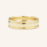 Grooved Round Edge Wedding Band 6MM