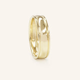 Grooved Round Edge Wedding Band 6MM