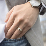 Grooved Round Edge Wedding Band 6MM